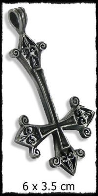 N004 Upside Down Cross Anti Christ Pendant Necklace Pew