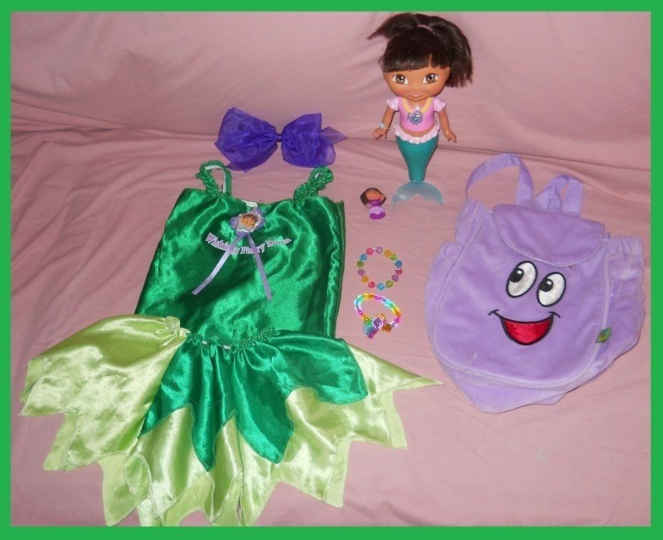 BIG DORA THE EXPLORER LOTCOSTUME,MERMAID DOLL,BACKPACK,ACCESSORIES 