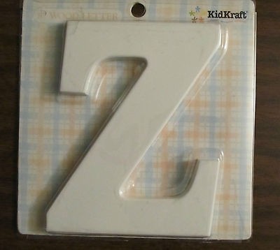 New KidKraft Wall Hanging 8 Wood Letter Z White Craft Decor