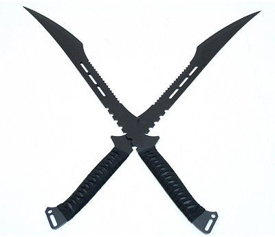 27 DUAL TACTICAL FULL TANG DOUBLE EDGE NINJA SWORD Sharp Samurai 