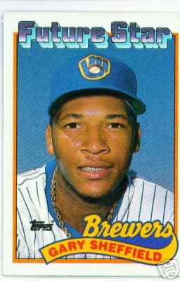 89 Topps Gary Sheffield RC MILWAUKEE BREWERS uniform