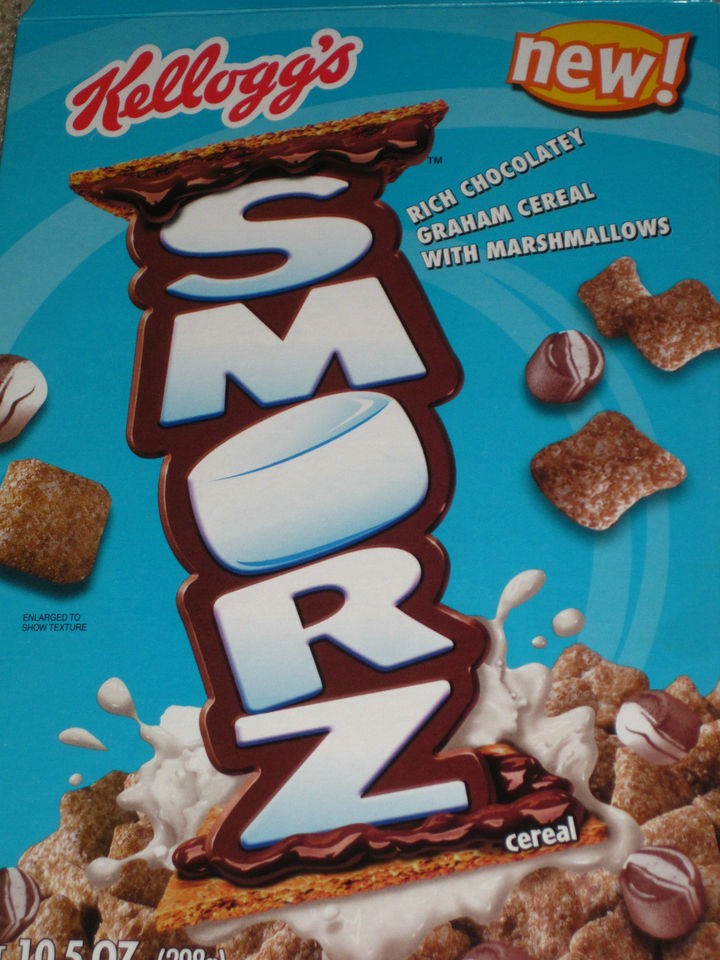 CEREAL BOX 2004 Kelloggs New SMORZ Chocolatey Graham Cereal w 