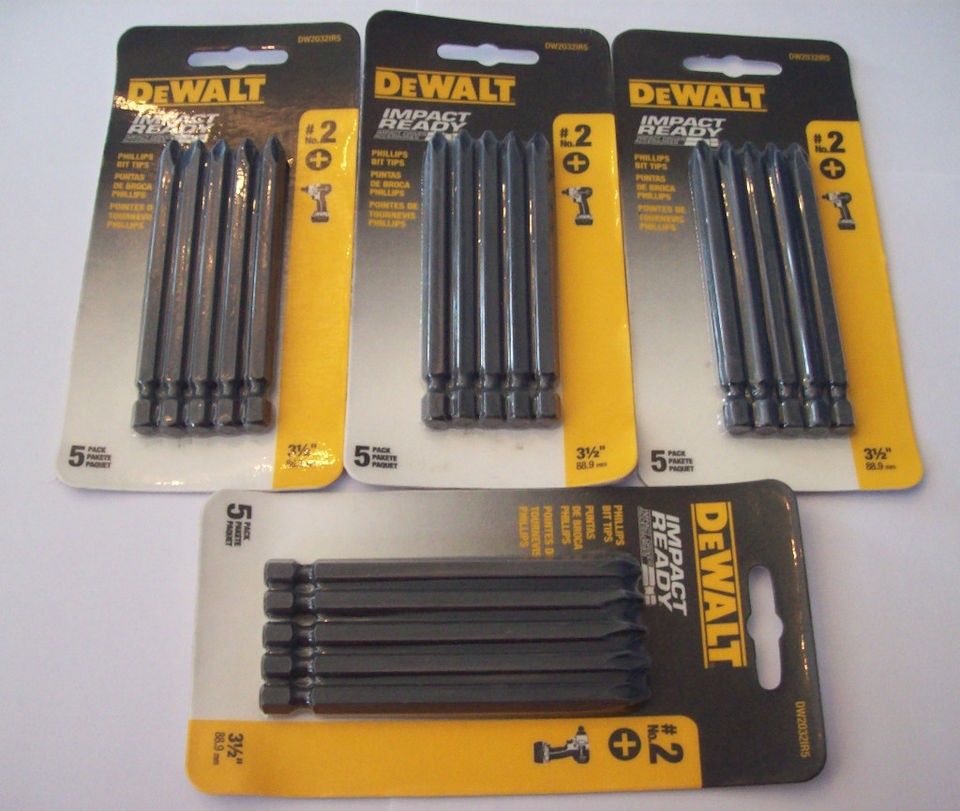 20 DEWALT 3 1/2 IMPACT DRIVER SCREW BITS #2 PHILLIPS