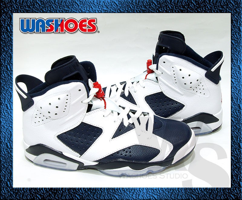 Nike Air Jordan 6 Xi Retro Olympic White Navy Blue 384664 130 UK 7~11 