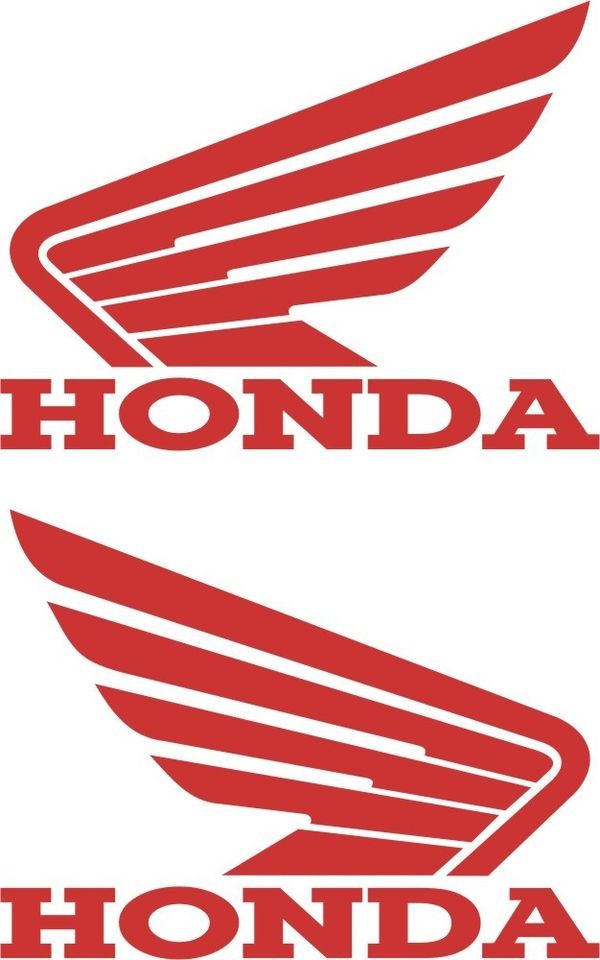 HONDA WING MOTORCYCLE DECAL STICKERS 4 x 5.5 (2 DECALS)