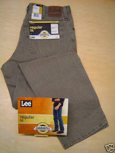 LEE MENS REGULAR FIT ZIP FLY JEANS TARMAC STONEWASH