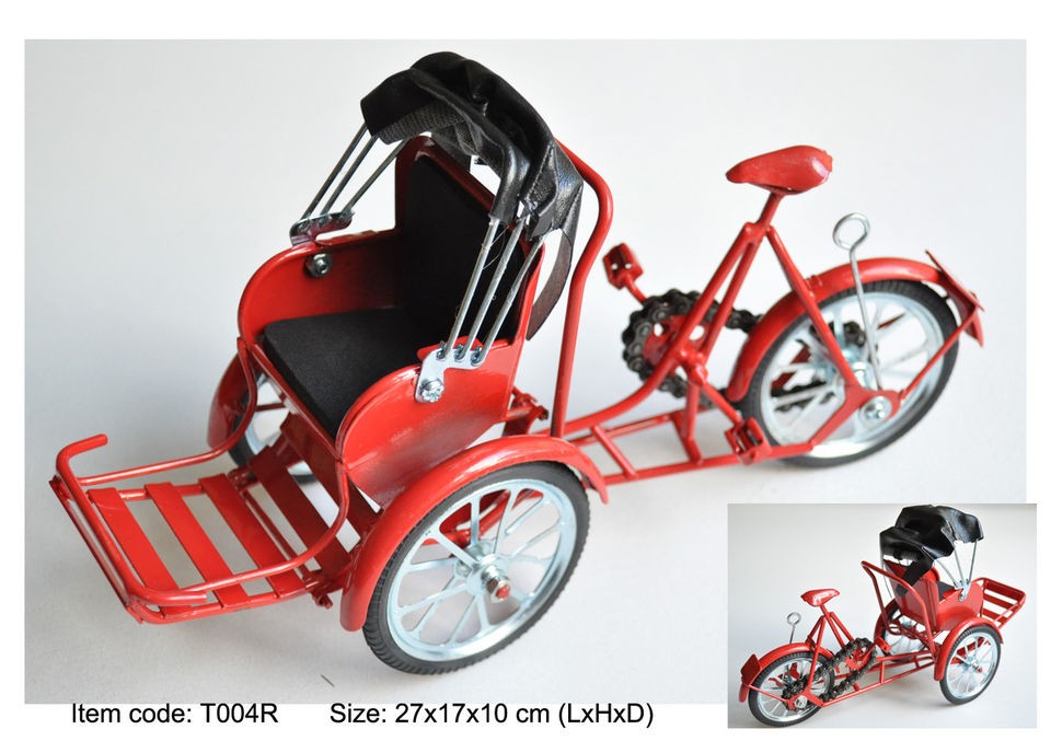 Handcrafted Metal Model Of Vietnamese 3 Wheeled Bicycle Pulled 