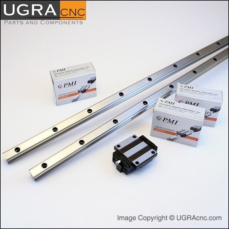 New PMI Precision Linear Rail Guideway 700mm Set 2 Rails + 4 Blocks 