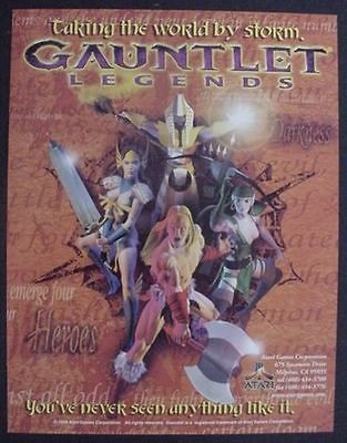 Gauntlet Legends Atari Video Arcade Flyer