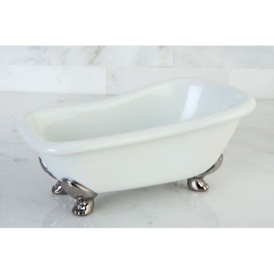 Kingston Miniature white clawfoot bath tub, soap dish