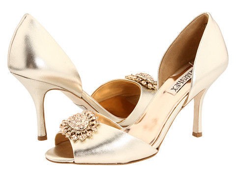 BADGLEY MISCHKA WOMENS PEWTER LACIE SPARKLE PUMPS HEELS SHOES $220.00 