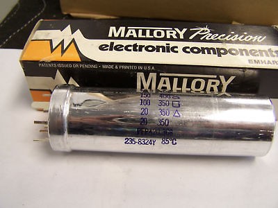 MALLORY CAN CAPACITOR PFP420.366 20/20/100/150U​F @ 350/350/350/40 