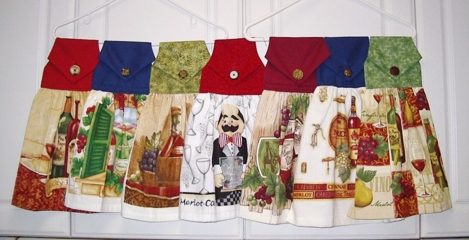 Hanging Kitchen Towels   WINE Themes   Handmade