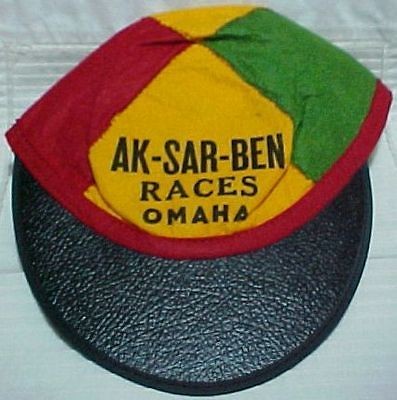   Aksarben Ak Sar Ben Jockey Horse Race Hat Cap Omaha Nebraska NE Nebr