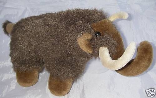 Plush Brown WOOLY MAMMOTH White Tusks 13 Long