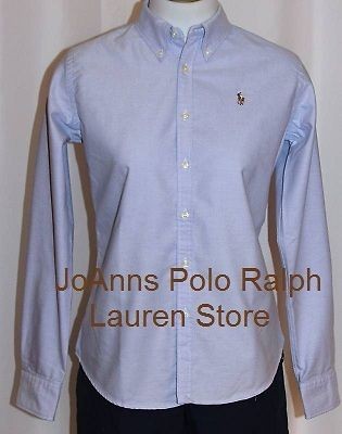 NEW POLO RALPH LAUREN WOMENS BLUE CLASSIC OXFORD SHIRT