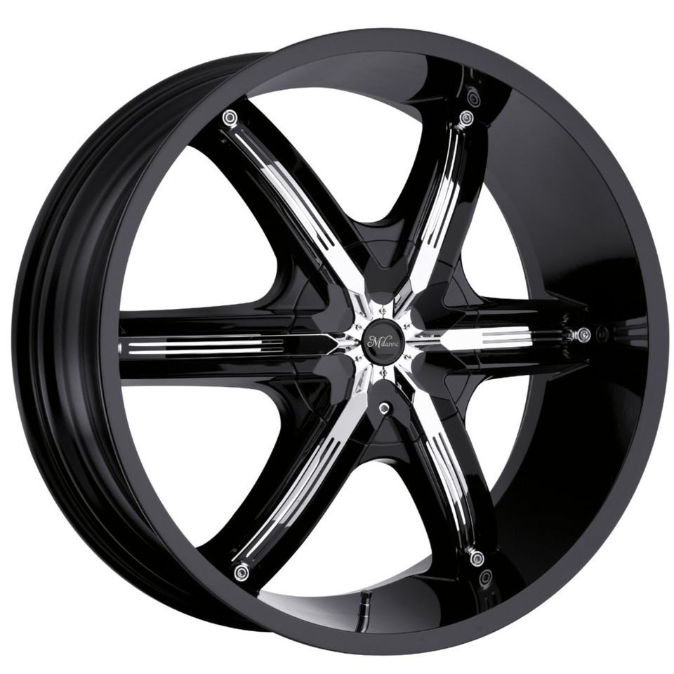 20 in Milanni Belair 6 Black Wheels Rim 6x5 6x127 +30