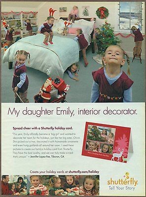 Set of 3 Shutterfly Christmas print ads / magazine ads, 2006 2007 