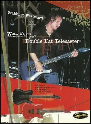   WESTWARD WALTER FLAKUS FENDER SQUIER DOUBLE FAT TELECASTER GUITAR AD