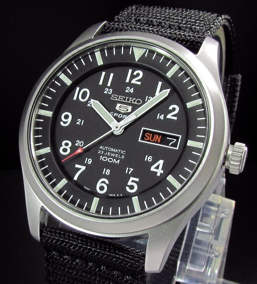 SEIKO 5 Sports SNZG15K1 Military Automatic Retro Mechanical Watch See 