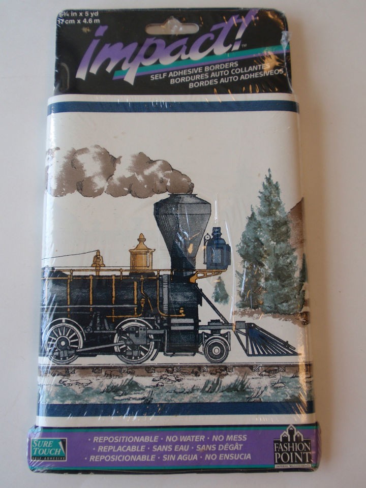 Imperial Wallcoverings Impact Self Adhesive Wallpaper Border Log Train 