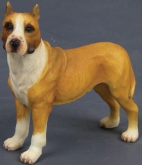 AMERICAN STAFFORDSHIRE TERRIER DOG FIGURINE *LIFELIKE*