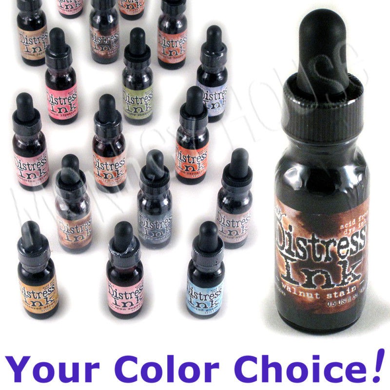 DISTRESS dye INK BOTTLE Tim Holtz COLORS P   Z inkpad pad refill 