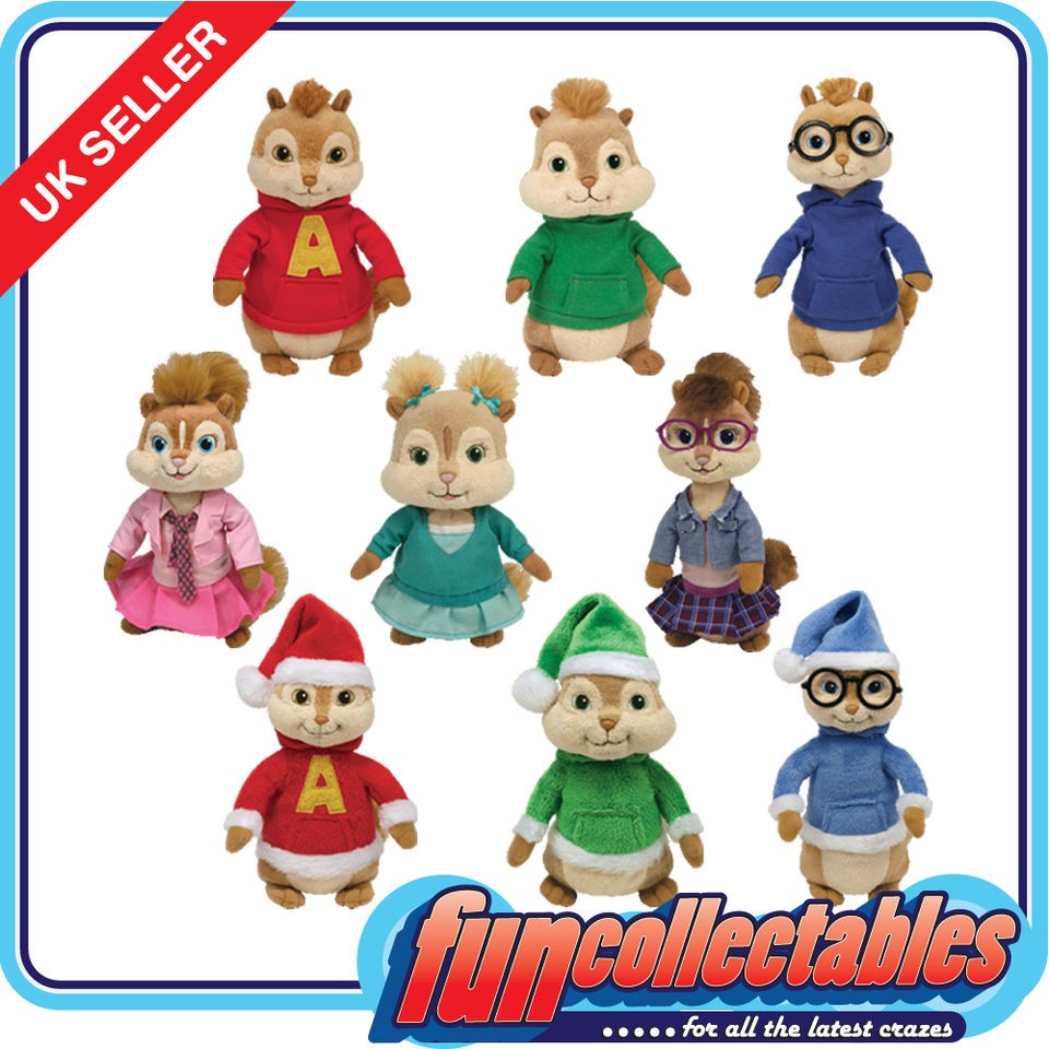 Ty Alvin & Chipmunks   Choose Your 6 Inch Character Soft Plush Toy