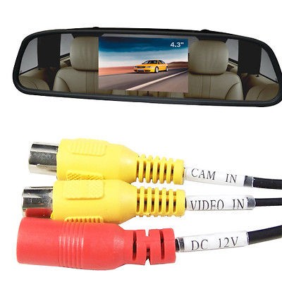 Car Rearview Mirror Monitor 4.3 Reversing Sensor 2CH Video input 