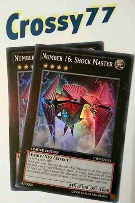 YUGIOH Zexal   Number 16 Shock Master CT09 EN014 x2 Super Rare MINT 