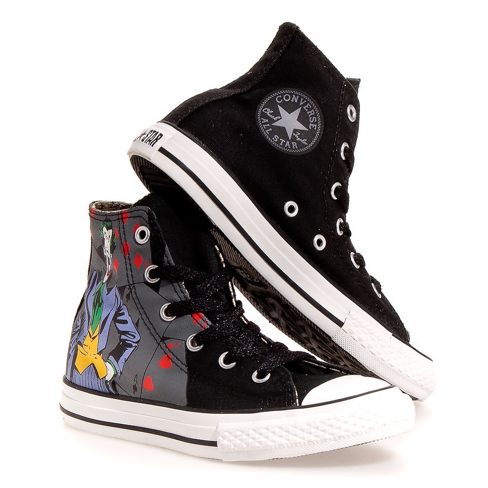 Converse Batman Hi Top Canvas Casual All Kids Shoes