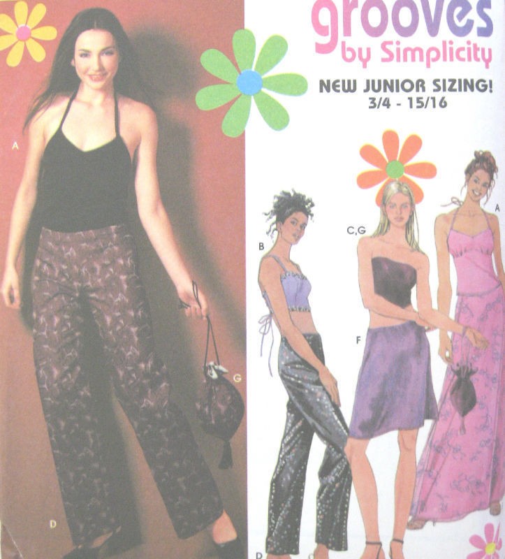 Junior Bustier Pants Skirt Purse Knit Halter Top Pattern Boned Grooves 