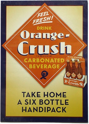 ORANGE CRUSH SIX PACK 17X12 METAL SIGN   FREE SHIP