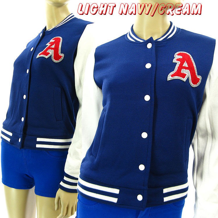   VARSITY BASEBALL JACKET Casual Letterman Patch LETTER A Jacket