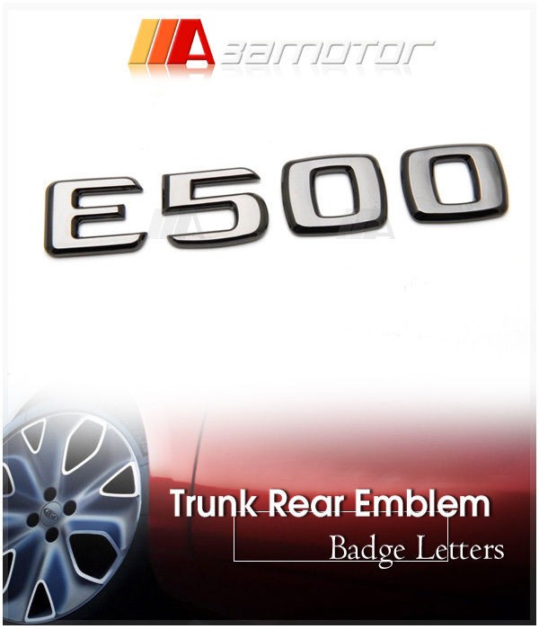 Mercedes Benz E W212 Black Chrome Emblem Letter E500