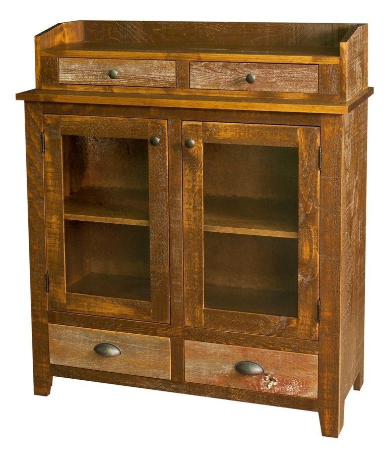 Amish Rustic Kitchen Sideboard Cabinet Reclaimed Barn Wood Country 