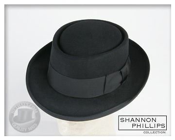 Shannon Phillips Black PORKPIE Jazz Hat ALL SIZES INSTOCK New Pork Pie