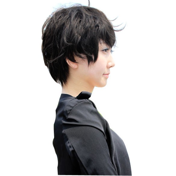 New Stylish Short Women Hair Wig Lady Fluffy Short Curly Black Color 