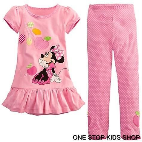 MINNIE MOUSE Toddler Girls 2T 3T 4T 5T Tunic Set OUTFIT Shirt Top 