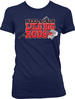   Like Big Rods Fish Juniors Girls ShirtFishing Pole Bait Outdoor Tees