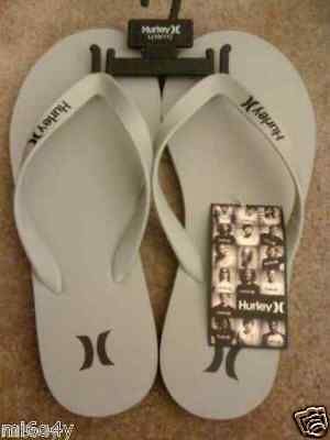 MEN HURLEY FLIP FLOPS SANDALS THONGS 12 13 12.5 GRAY NWT