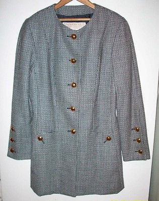 NINA RICCI Vintage Long Jacket Blazer Edition Boutique sz 42 EUC