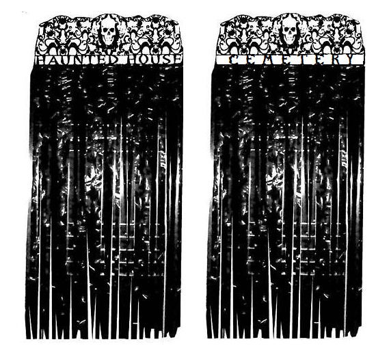   CREEPY DOOR CURTAIN COVER DECORATION PLASTIC LONG STRANDS 90cm x 170cm