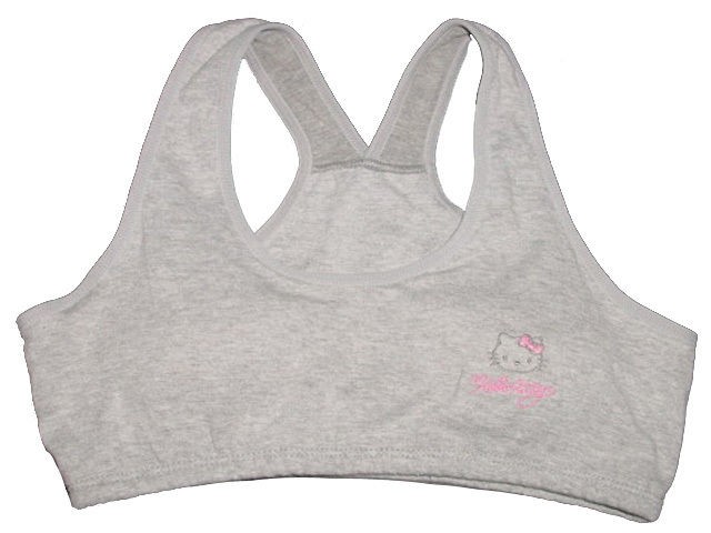 NWT SANRIO HELLO KITTY GYM YOGA GREY SPORT BRA ONE SIZE FITS 32, 34, A 