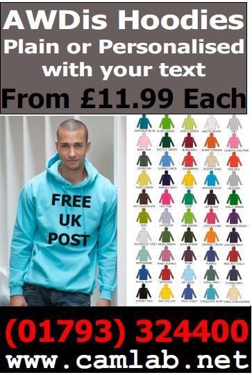 Custom Printed Personalised Hoodie design your own * AWDis hoody FREE 