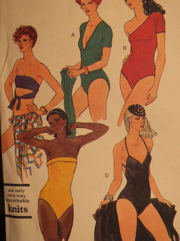 HTF VTG 70s VOGUE 7395 Misses BODYSUITS & BRA Pattern Szs 10 12 14 