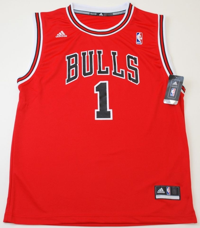 NBA Adidas Chicago Bulls Derrick Rose Youth 2012 Road Red Rev 30 