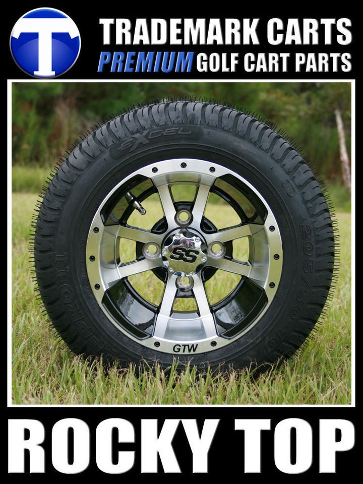 NEW 10x7 Storm Trooper Golf Cart Wheels and Low Profile Tires