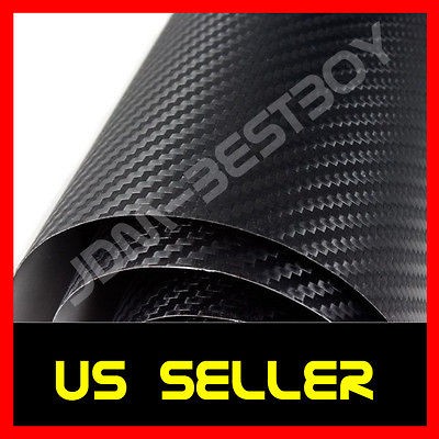 24x60 BLACK CARBON FIBER Self Adhesive Vinyl Sticker Wrap 10sq/ft 