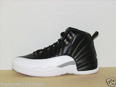 READY TO SHIP DS BOYS AIR JORDAN 12 RETRO PLAYOFFS BLACK WHITE 